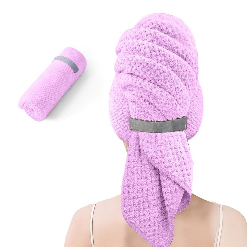 NeDKeN Large Microfiber Hair Towel for Women,Super Soft Anti Frizz & Quick Dry for Curly Hair,Ultra Absorbent Hair Wrap Towels for Long,Thick,Wet Hair 24x42 Inches (Purple) - Image 1